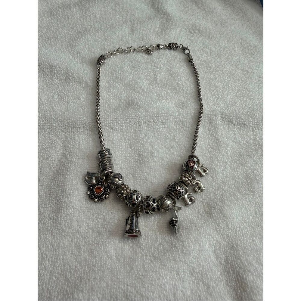 Brighton Glam Charm Holder Necklace with Brighton Beads Spacers Charms
